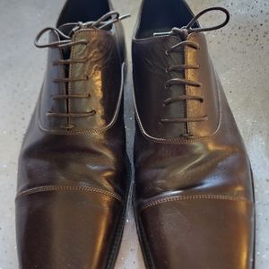 Ermenegildo Zegna Men's Dark Brown Leather Oxfords 9.5 EE